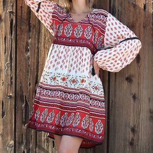 Boho long sleeve Dress from India